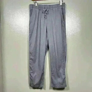 32 DEGREES Linen Blend Relaxed Lightweight Pant Gray Pull On Elastic Women S